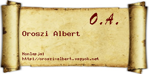 Oroszi Albert névjegykártya